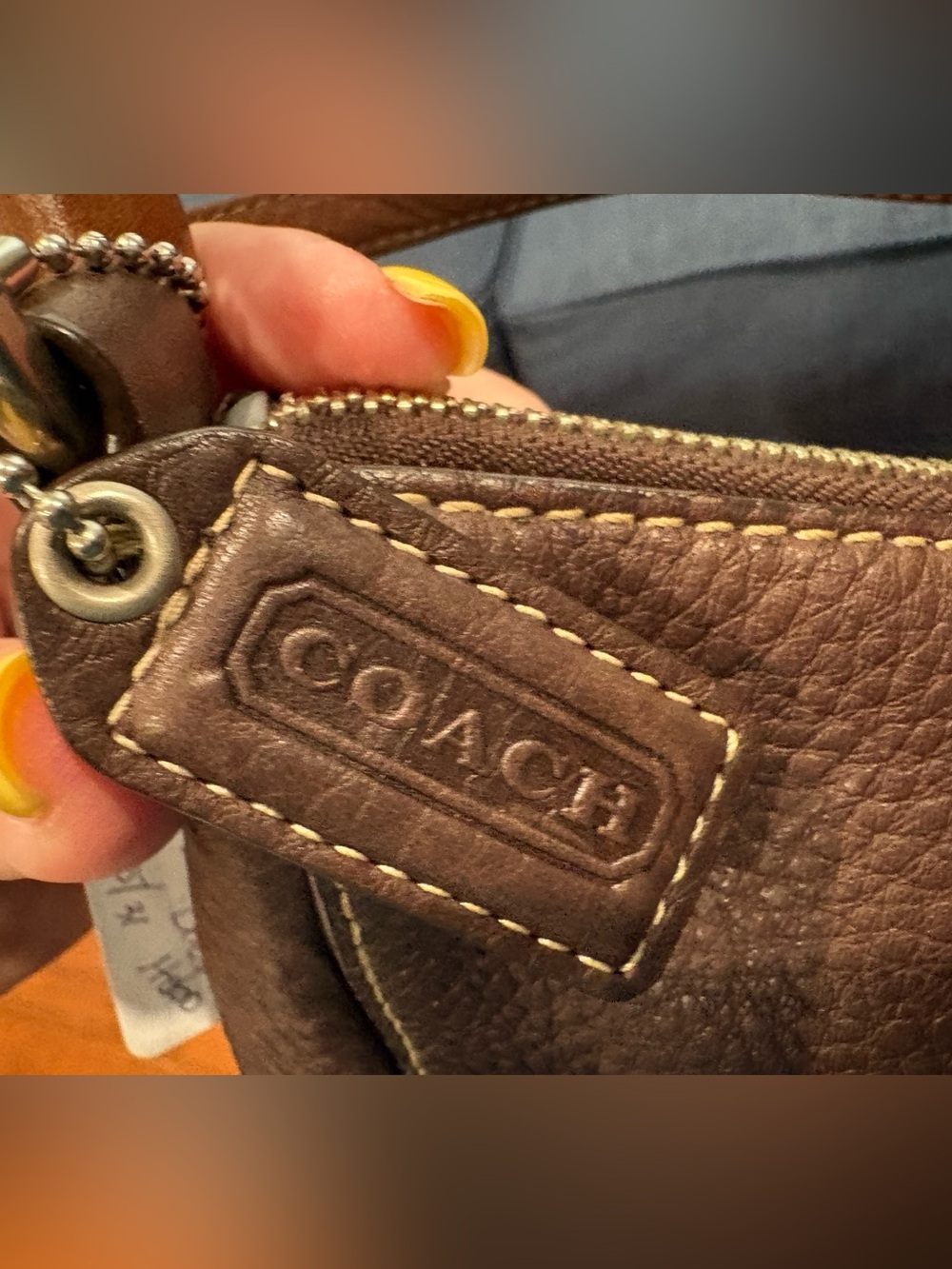 Coach Chelsea Pebbled Leather Shoulder Bag Brown Hobo Purse F10890 EUC - Picture 9 of 16